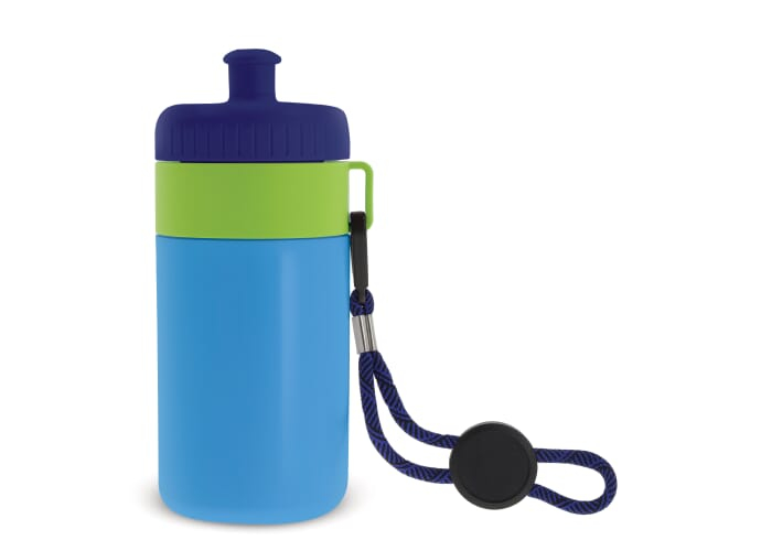 Bidon sport promotionnel 500 ml Blanc/transparent / Assortiment fluorescent